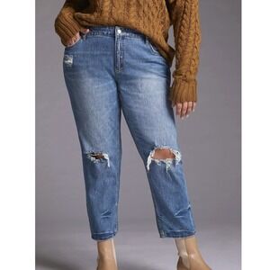 Anthropologie Pilcro Heritage Boyfriend Jeans 18W Distressed Medium Wash NWT